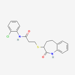 molecular formula C19H19ClN2O2S B12178486 N-(2-chlorophenyl)-3-[(2-hydroxy-4,5-dihydro-3H-1-benzazepin-3-yl)sulfanyl]propanamide 