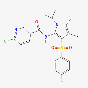 6-chloro-N-{3-[(4-fluorophenyl)sulfonyl]-4,5-dimethyl-1-(propan-2-yl)-1H-pyrrol-2-yl}pyridine-3-carboxamide