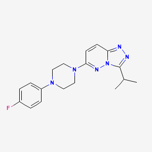 molecular formula C18H21FN6 B12178513 6-[4-(4-Fluorophenyl)piperazin-1-yl]-3-(propan-2-yl)[1,2,4]triazolo[4,3-b]pyridazine 