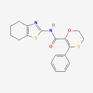 molecular formula C18H18N2O2S2 B12178523 3-phenyl-N-[(2Z)-4,5,6,7-tetrahydro-1,3-benzothiazol-2(3H)-ylidene]-5,6-dihydro-1,4-oxathiine-2-carboxamide 