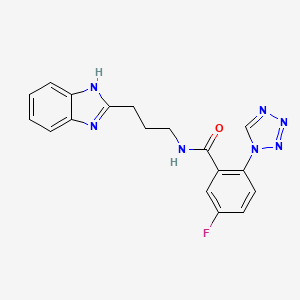 N-[3-(1H-benzimidazol-2-yl)propyl]-5-fluoro-2-(1H-tetrazol-1-yl)benzamide