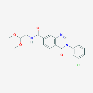 3-(3-chlorophenyl)-N-(2,2-dimethoxyethyl)-4-oxo-3,4-dihydroquinazoline-7-carboxamide