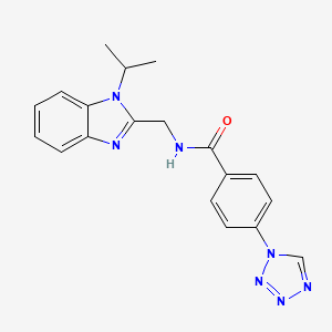 molecular formula C19H19N7O B12178559 N-{[1-(propan-2-yl)-1H-benzimidazol-2-yl]methyl}-4-(1H-tetrazol-1-yl)benzamide 