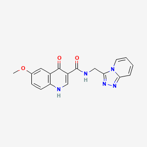 4-hydroxy-6-methoxy-N-([1,2,4]triazolo[4,3-a]pyridin-3-ylmethyl)quinoline-3-carboxamide