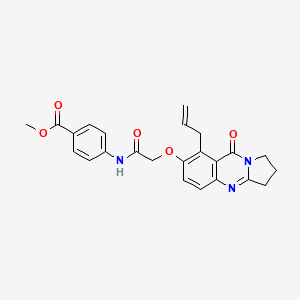 molecular formula C24H23N3O5 B12178572 Methyl 4-[({[9-oxo-8-(prop-2-en-1-yl)-1,2,3,9-tetrahydropyrrolo[2,1-b]quinazolin-7-yl]oxy}acetyl)amino]benzoate 