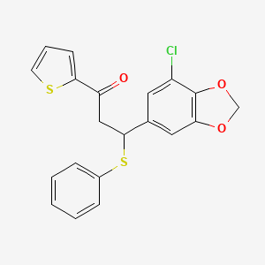 3-(7-Chloro-1,3-benzodioxol-5-yl)-3-(phenylsulfanyl)-1-(thiophen-2-yl)propan-1-one