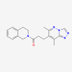 molecular formula C19H21N5O B12178608 1-(3,4-dihydroisoquinolin-2(1H)-yl)-3-(6,8-dimethyl[1,2,4]triazolo[4,3-b]pyridazin-7-yl)propan-1-one 