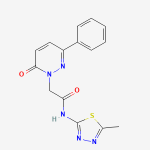 molecular formula C15H13N5O2S B12178657 N-(5-methyl-1,3,4-thiadiazol-2-yl)-2-(6-oxo-3-phenylpyridazin-1(6H)-yl)acetamide 