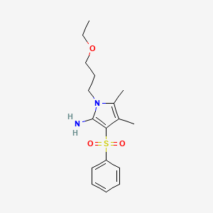 molecular formula C17H24N2O3S B12178689 1-(3-ethoxypropyl)-4,5-dimethyl-3-(phenylsulfonyl)-1H-pyrrol-2-amine 