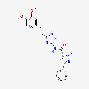 molecular formula C23H24N6O3 B12178704 N-{3-[2-(3,4-dimethoxyphenyl)ethyl]-1H-1,2,4-triazol-5-yl}-1-methyl-3-phenyl-1H-pyrazole-5-carboxamide 