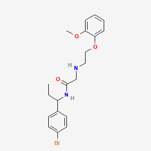 molecular formula C20H25BrN2O3 B12178731 N-[(4-bromophenyl)propyl]-2-{[2-(2-methoxyphenoxy)ethyl]amino}acetamide 