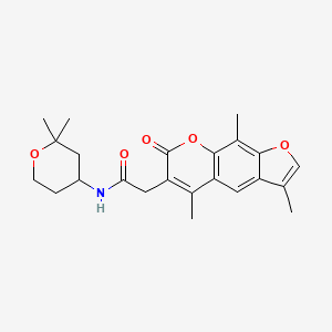 N-(2,2-dimethyltetrahydro-2H-pyran-4-yl)-2-(3,5,9-trimethyl-7-oxo-7H-furo[3,2-g]chromen-6-yl)acetamide