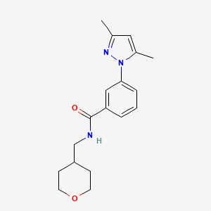 3-(3,5-dimethyl-1H-pyrazol-1-yl)-N-(tetrahydro-2H-pyran-4-ylmethyl)benzamide