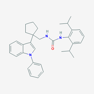 B121789 N-(2,6-Bis(1-methylethyl)phenyl)-N'-((1-(1-phenyl-1H-indol-3-yl)cyclopentyl)methyl)urea CAS No. 145131-32-4