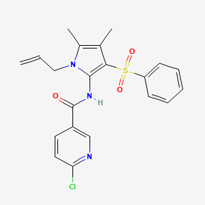 6-chloro-N-[4,5-dimethyl-3-(phenylsulfonyl)-1-(prop-2-en-1-yl)-1H-pyrrol-2-yl]pyridine-3-carboxamide