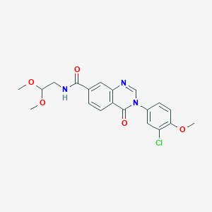 molecular formula C20H20ClN3O5 B12179007 3-(3-chloro-4-methoxyphenyl)-N-(2,2-dimethoxyethyl)-4-oxo-3,4-dihydroquinazoline-7-carboxamide 