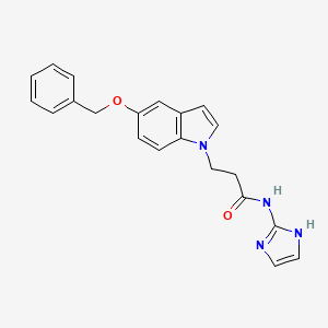 molecular formula C21H20N4O2 B12179027 3-[5-(benzyloxy)-1H-indol-1-yl]-N-(1H-imidazol-2-yl)propanamide 