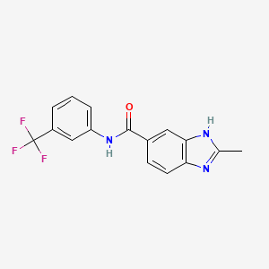 2-methyl-N-[3-(trifluoromethyl)phenyl]-1H-benzimidazole-6-carboxamide