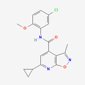 molecular formula C18H16ClN3O3 B12179033 N-(5-chloro-2-methoxyphenyl)-6-cyclopropyl-3-methyl[1,2]oxazolo[5,4-b]pyridine-4-carboxamide 