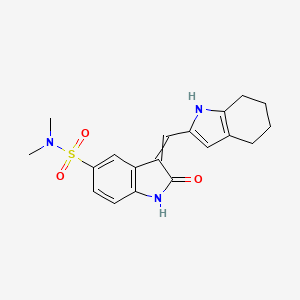 molecular formula C19H21N3O3S B1217904 N,N-dimethyl-2-oxo-3-(4,5,6,7-tetrahydro-1H-indol-2-ylmethylene)indoline-5-sulfonamide 
