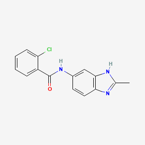 molecular formula C15H12ClN3O B12179059 2-chloro-N-(2-methyl-1H-benzimidazol-5-yl)benzamide 