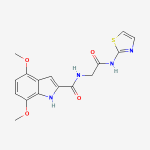 molecular formula C16H16N4O4S B12179117 4,7-dimethoxy-N-[2-oxo-2-(1,3-thiazol-2-ylamino)ethyl]-1H-indole-2-carboxamide 