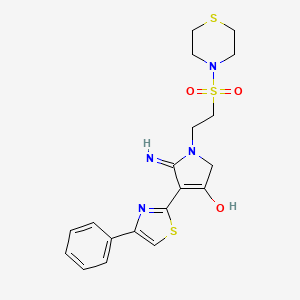 5-imino-4-(4-phenyl-1,3-thiazol-2-yl)-1-[2-(thiomorpholin-4-ylsulfonyl)ethyl]-2,5-dihydro-1H-pyrrol-3-ol