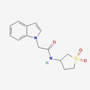 molecular formula C14H16N2O3S B12179153 N-(1,1-dioxidotetrahydrothiophen-3-yl)-2-(1H-indol-1-yl)acetamide 