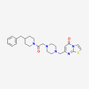 molecular formula C25H31N5O2S B12179156 7-({4-[2-(4-benzylpiperidin-1-yl)-2-oxoethyl]piperazin-1-yl}methyl)-5H-[1,3]thiazolo[3,2-a]pyrimidin-5-one 