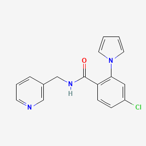 molecular formula C17H14ClN3O B12179158 4-chloro-N-(pyridin-3-ylmethyl)-2-(1H-pyrrol-1-yl)benzamide 