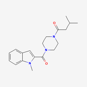 molecular formula C19H25N3O2 B12179164 3-methyl-1-{4-[(1-methyl-1H-indol-2-yl)carbonyl]piperazin-1-yl}butan-1-one 