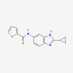 molecular formula C15H13N3O2 B12179172 N-(2-cyclopropyl-1H-benzimidazol-5-yl)furan-2-carboxamide 