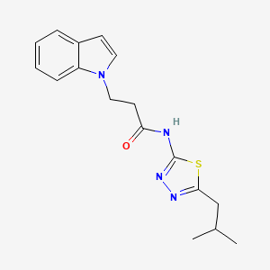 molecular formula C17H20N4OS B12179190 3-(1H-indol-1-yl)-N-[(2Z)-5-(2-methylpropyl)-1,3,4-thiadiazol-2(3H)-ylidene]propanamide 