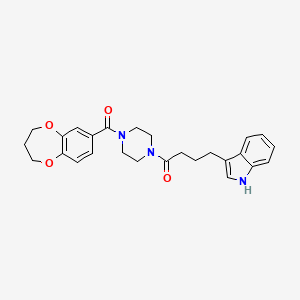 molecular formula C26H29N3O4 B12179198 1-[4-(3,4-dihydro-2H-1,5-benzodioxepin-7-ylcarbonyl)piperazin-1-yl]-4-(1H-indol-3-yl)butan-1-one 