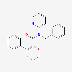 molecular formula C23H20N2O2S B12179215 N-benzyl-3-phenyl-N-(pyridin-2-yl)-5,6-dihydro-1,4-oxathiine-2-carboxamide 