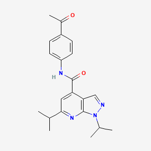 molecular formula C21H24N4O2 B12179229 N-(4-acetylphenyl)-1,6-di(propan-2-yl)-1H-pyrazolo[3,4-b]pyridine-4-carboxamide 