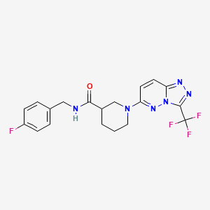 molecular formula C19H18F4N6O B12179292 N-(4-fluorobenzyl)-1-[3-(trifluoromethyl)[1,2,4]triazolo[4,3-b]pyridazin-6-yl]piperidine-3-carboxamide 