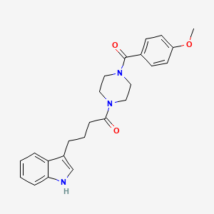 molecular formula C24H27N3O3 B12179333 4-(1H-indol-3-yl)-1-{4-[(4-methoxyphenyl)carbonyl]piperazin-1-yl}butan-1-one 