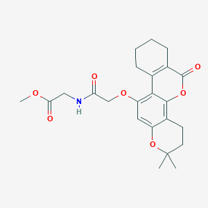 methyl N-{[(2,2-dimethyl-6-oxo-3,4,7,8,9,10-hexahydro-2H,6H-benzo[c]pyrano[2,3-h]chromen-11-yl)oxy]acetyl}glycinate