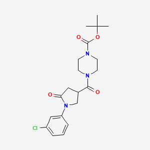 molecular formula C20H26ClN3O4 B12179369 Tert-butyl 4-{[1-(3-chlorophenyl)-5-oxopyrrolidin-3-yl]carbonyl}piperazine-1-carboxylate 