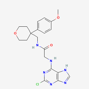 N~2~-(2-chloro-9H-purin-6-yl)-N-{[4-(4-methoxyphenyl)tetrahydro-2H-pyran-4-yl]methyl}glycinamide