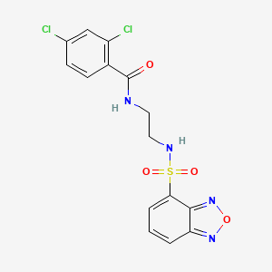 molecular formula C15H12Cl2N4O4S B12179393 N-{2-[(2,1,3-benzoxadiazol-4-ylsulfonyl)amino]ethyl}-2,4-dichlorobenzamide 