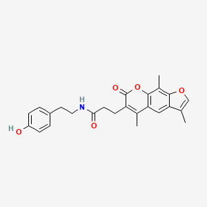 molecular formula C25H25NO5 B12179409 N-[2-(4-hydroxyphenyl)ethyl]-3-(3,5,9-trimethyl-7-oxo-7H-furo[3,2-g]chromen-6-yl)propanamide 