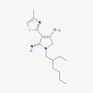 molecular formula C16H25N3OS B12179426 1-(2-ethylhexyl)-5-imino-4-(4-methyl-1,3-thiazol-2-yl)-2,5-dihydro-1H-pyrrol-3-ol 