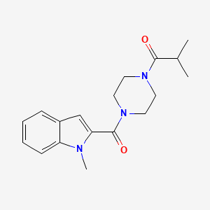 molecular formula C18H23N3O2 B12179430 2-methyl-1-{4-[(1-methyl-1H-indol-2-yl)carbonyl]piperazin-1-yl}propan-1-one 