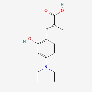 molecular formula C14H19NO3 B1217944 3-[4-(Diethylamino)-2-hydroxyphenyl]-2-methylprop-2-enoic acid 