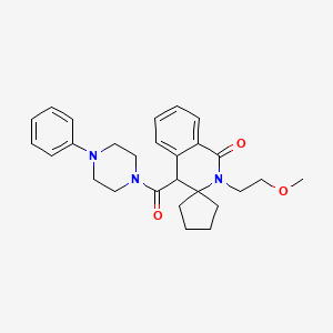 molecular formula C27H33N3O3 B12179452 2'-(2-methoxyethyl)-4'-[(4-phenylpiperazin-1-yl)carbonyl]-2'H-spiro[cyclopentane-1,3'-isoquinolin]-1'(4'H)-one 