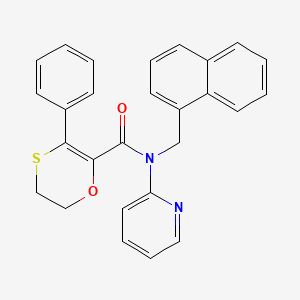 N-(naphthalen-1-ylmethyl)-3-phenyl-N-(pyridin-2-yl)-5,6-dihydro-1,4-oxathiine-2-carboxamide