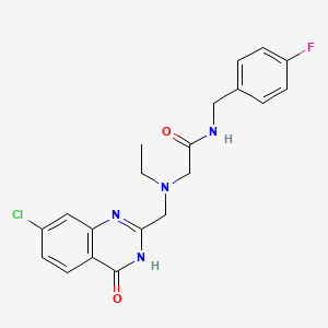 molecular formula C20H20ClFN4O2 B12179477 2-{[(7-chloro-4-hydroxyquinazolin-2-yl)methyl]ethylamino}-N-[(4-fluorophenyl)m ethyl]acetamide 