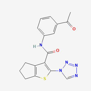 molecular formula C17H15N5O2S B12179598 N-(3-acetylphenyl)-2-(1H-tetrazol-1-yl)-5,6-dihydro-4H-cyclopenta[b]thiophene-3-carboxamide 